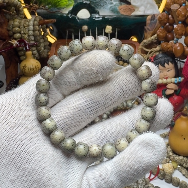 星月菩提手串3号车尺寸9.8石玉单圈