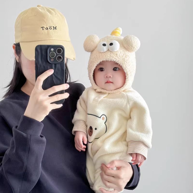 婴儿帽子秋冬款超萌搞怪婴幼儿毛线护耳帽冬天男女宝宝保暖帽L