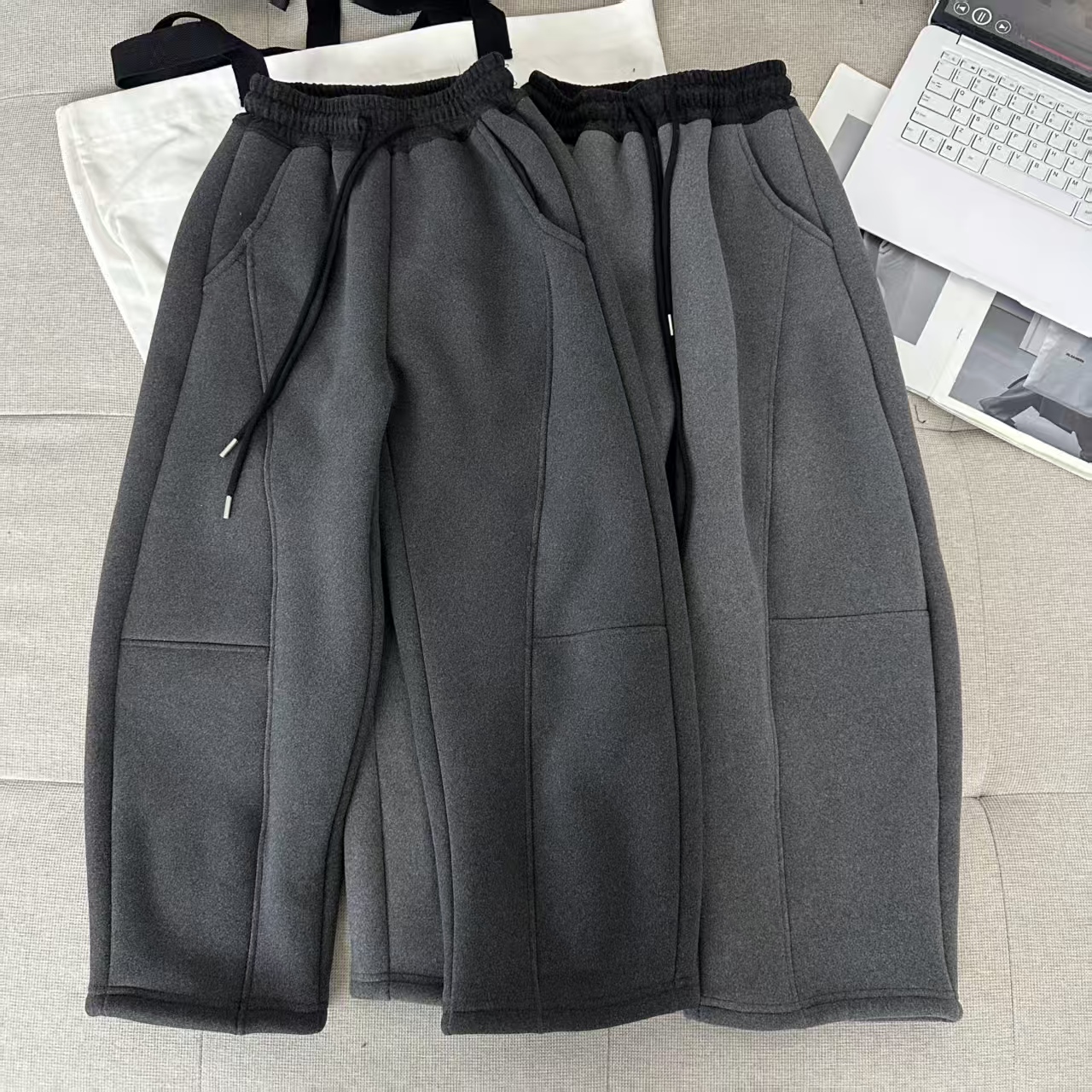 【仿羊绒850克加厚葵花绒】男女童弯刀裤修饰腿型-亲萌鱼-8866