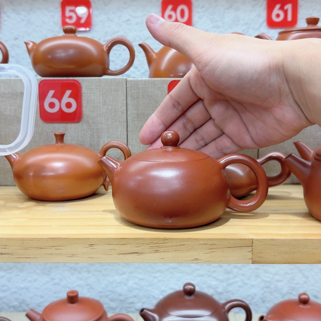 梦***图紫砂茶壶精工扁西施150毫升