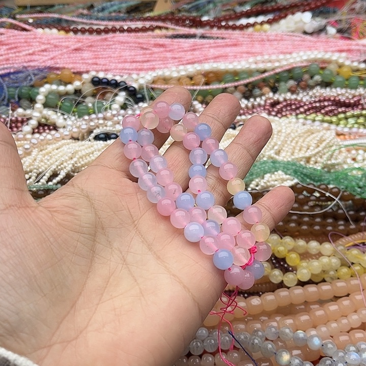 玛瑙/玉髓珠宝半成品未镶嵌一条8mm摩根石