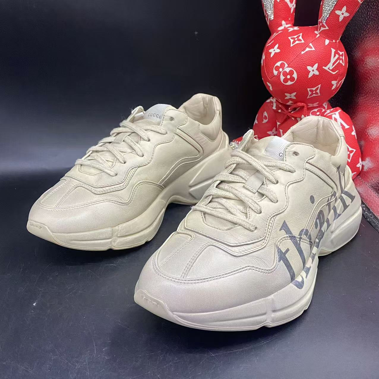 95新 GUCCI/古驰 【聚星优选】休闲米白色脏脏老爹鞋41码ddm1614