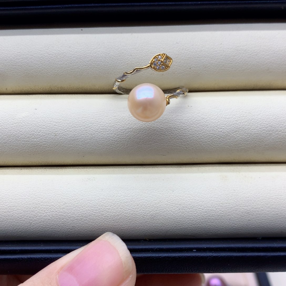 淡水珍珠戒指银S925镶嵌