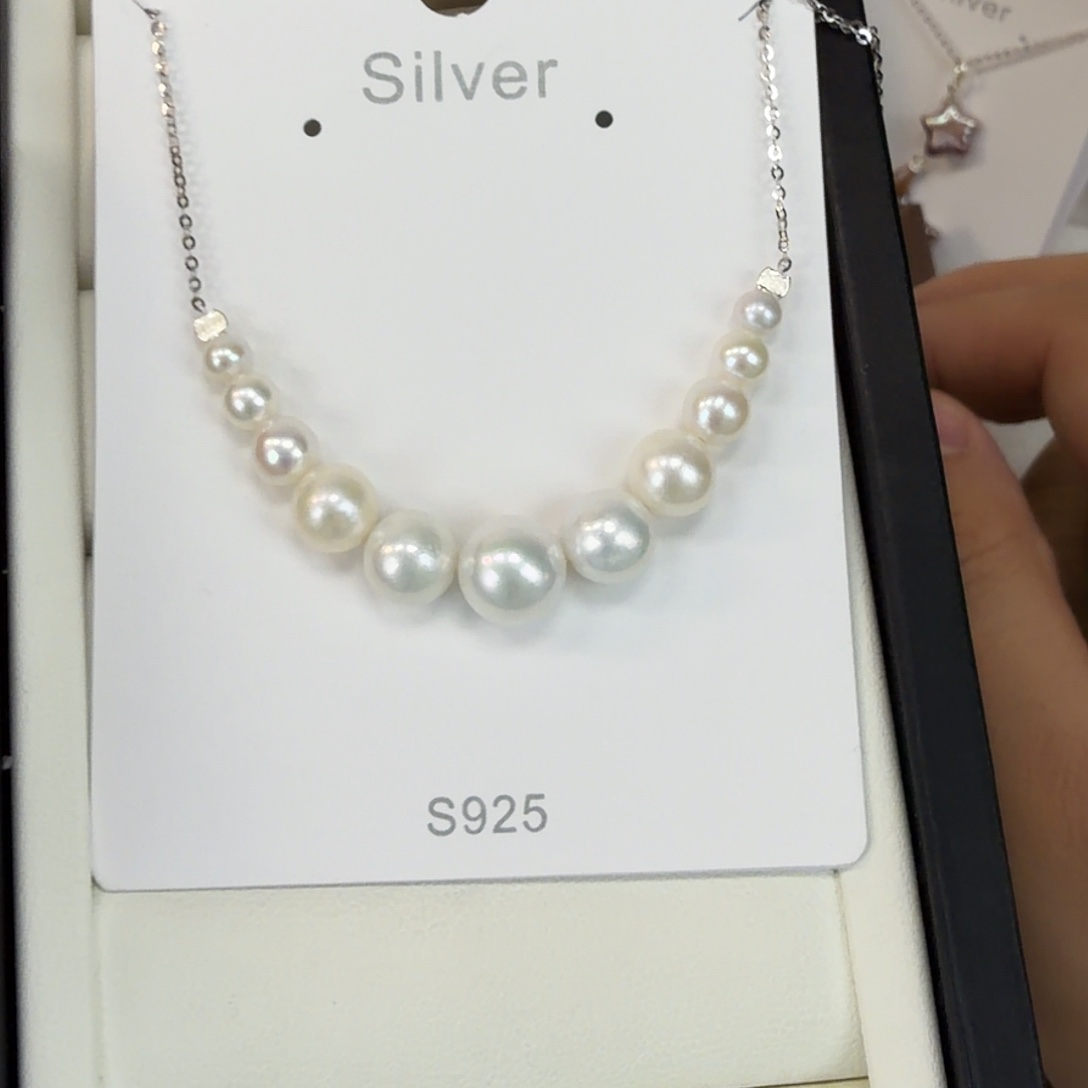 套链银S925镶嵌淡水珍珠