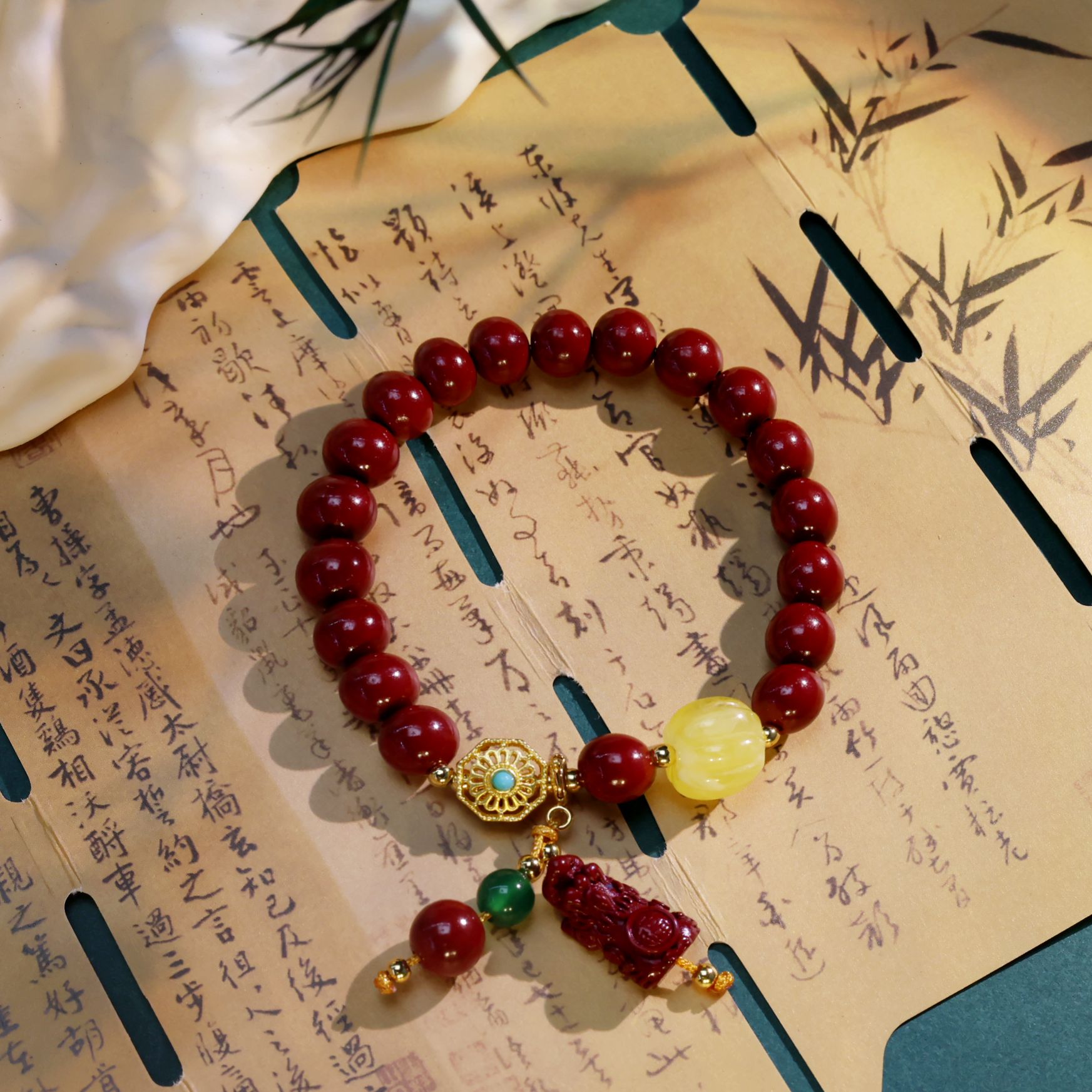 铜合金手链 木木（RZ2569）预售 新中式弹力调节珠珠手串