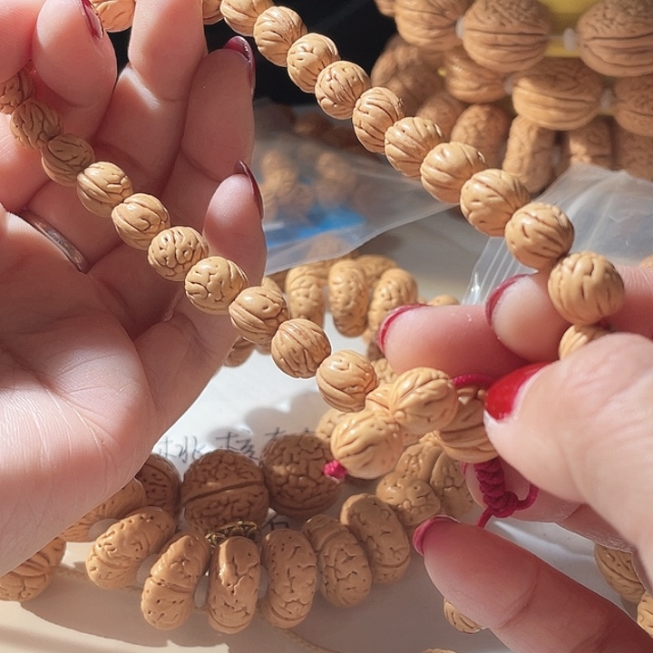 ****花吊坠桃核桃核手串野生54