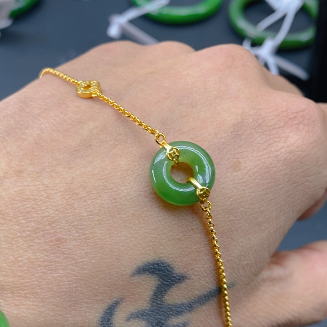 和田玉（碧玉）颈饰银S925镶嵌