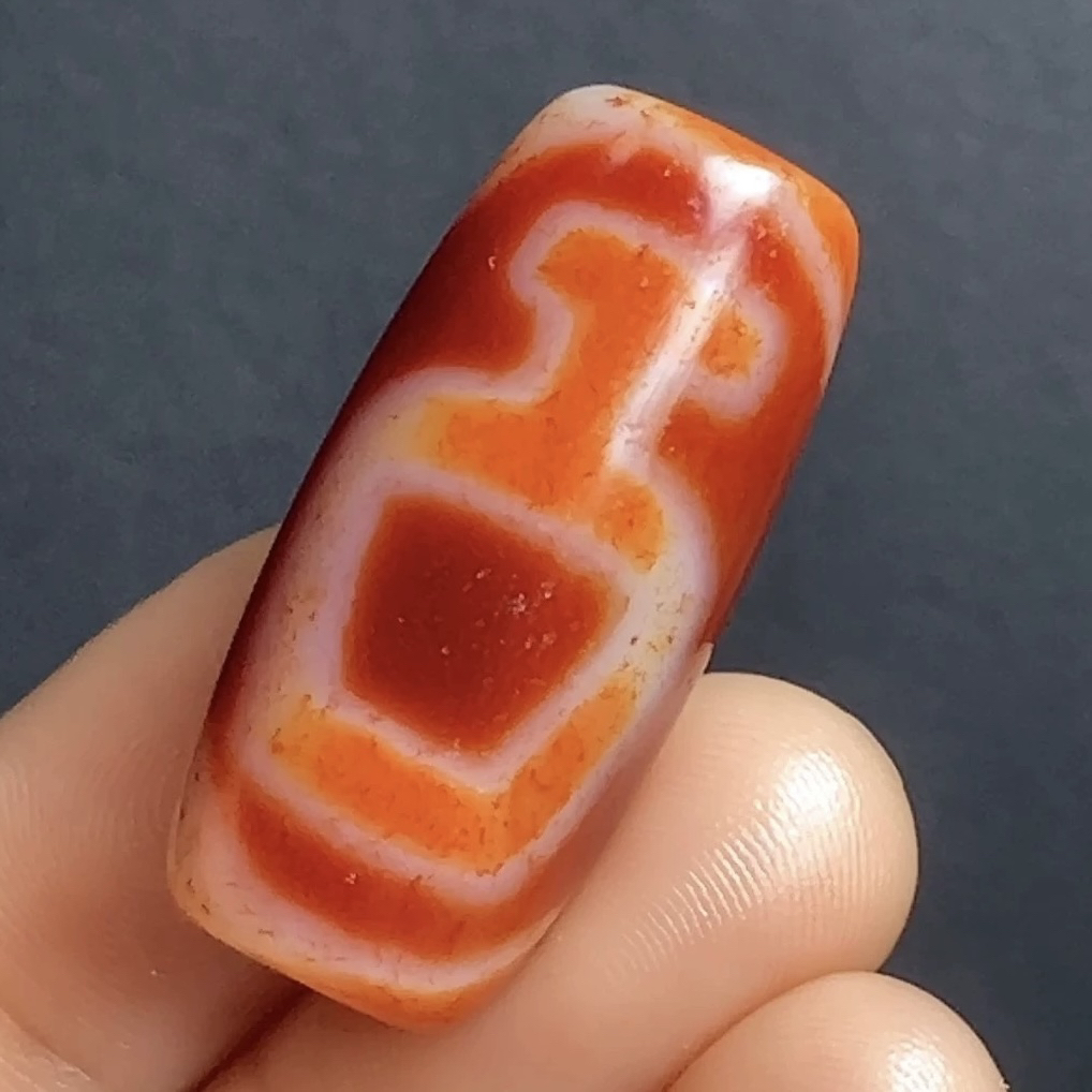 吴老台一代老料藏红宝瓶天珠天然玛瑙真品民族风31.1x14.3