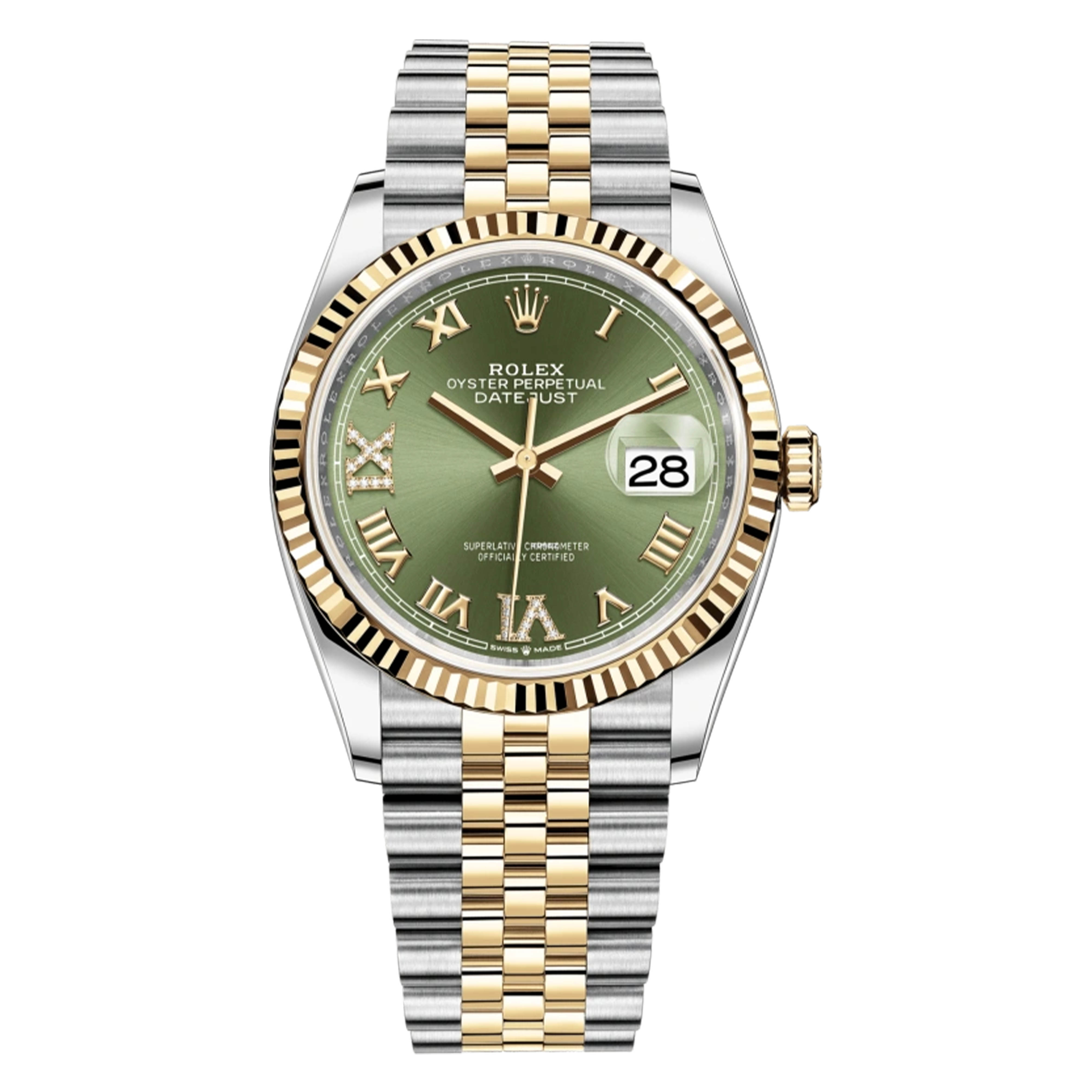 99新 Rolex/劳力士 /126233间金绿罗（碎）/36mm