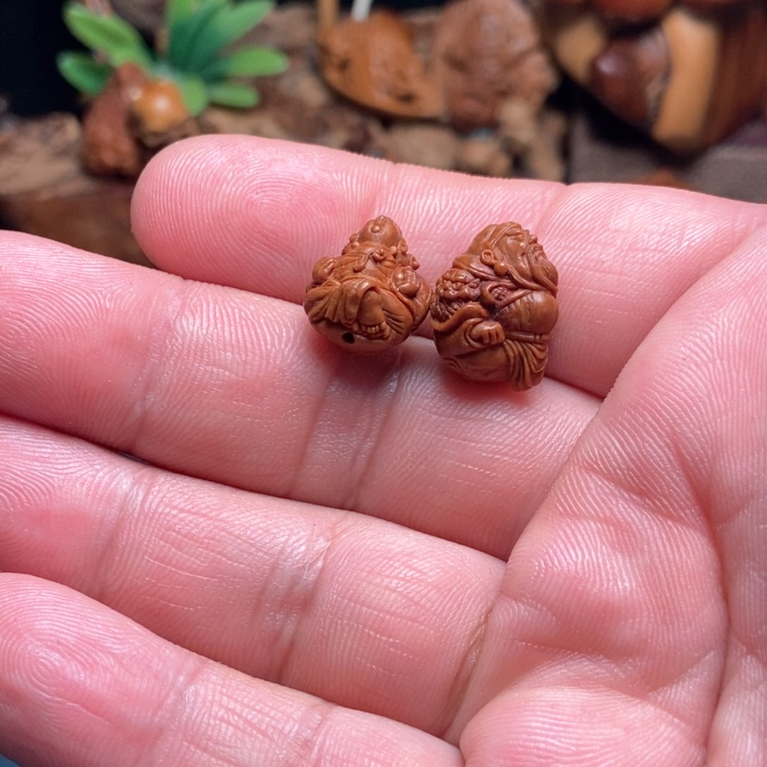 橄榄核手串/手链水****浪桃核雕刻