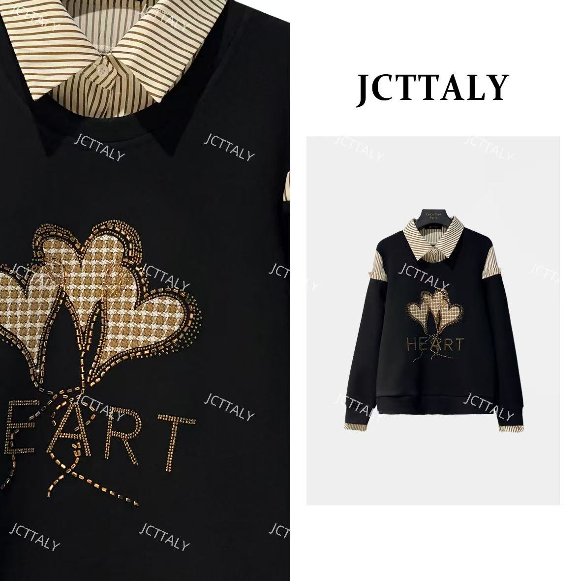 【宠粉价】秋季方领结设计师时尚休闲百搭卫衣JC-A4545