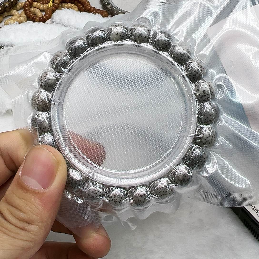 星月菩提手串86殿堂黑冰黑灰星月菩提单圈10×9