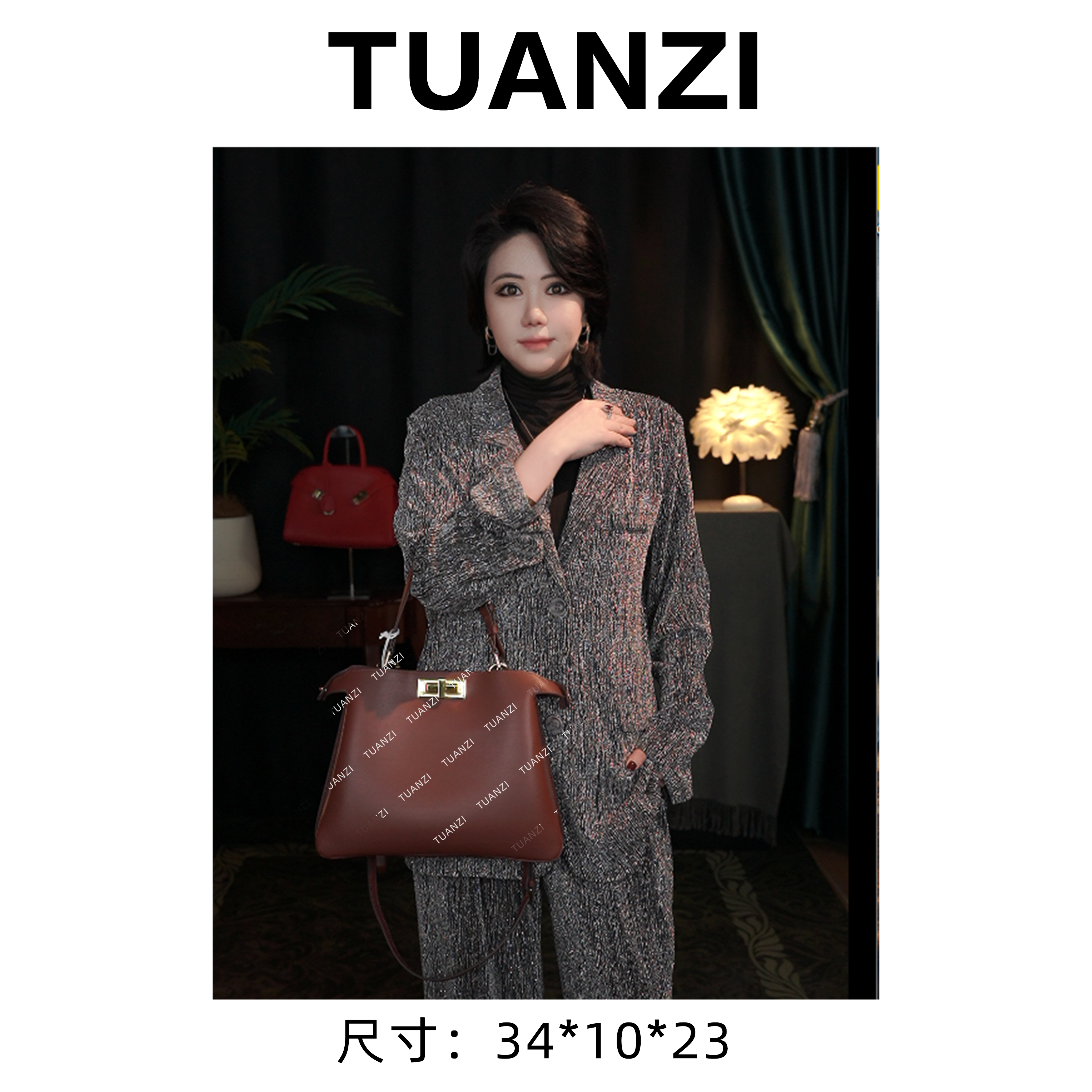 〖高端玩家〗 芬家Pkbo大号头层Swif牛皮手提托特女包XKY-3856-酒红