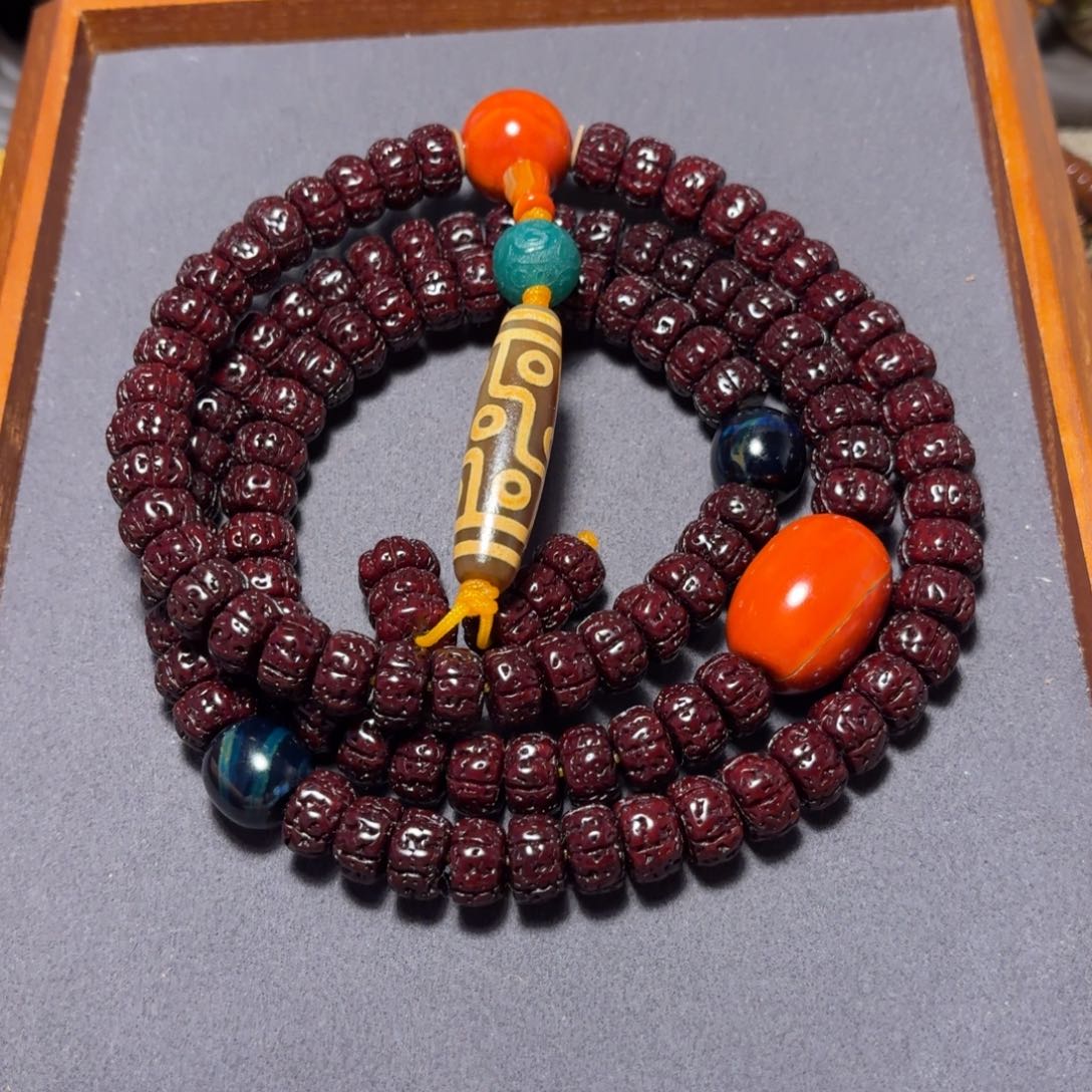 我***字吊坠金刚菩提黑金刚脖挂12mm