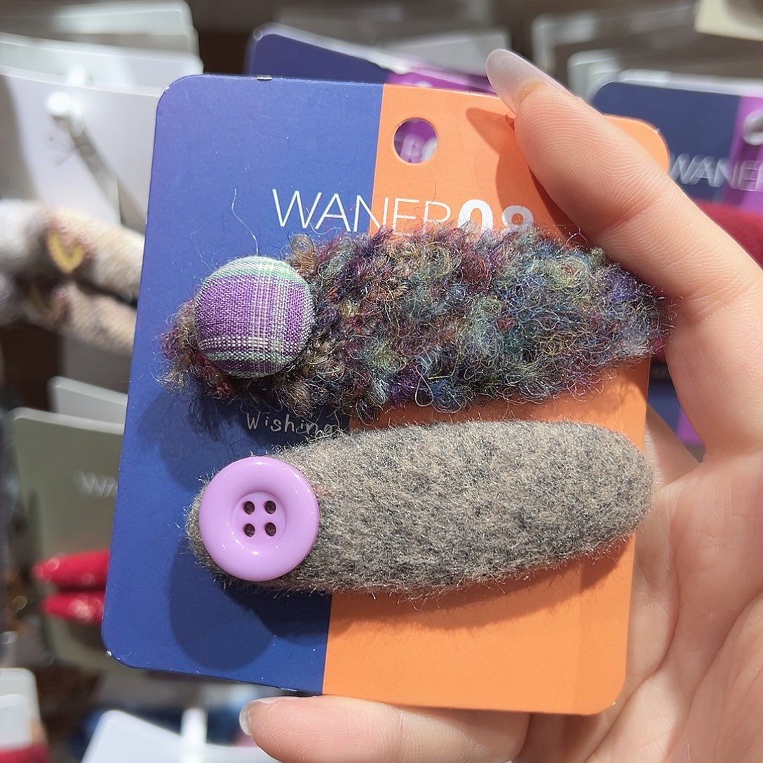 非金属紫色纽扣掰掰夹