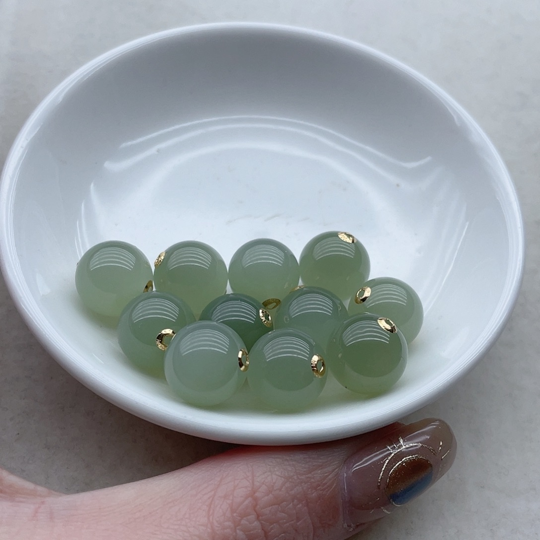 和田玉18K金镶嵌颈饰122