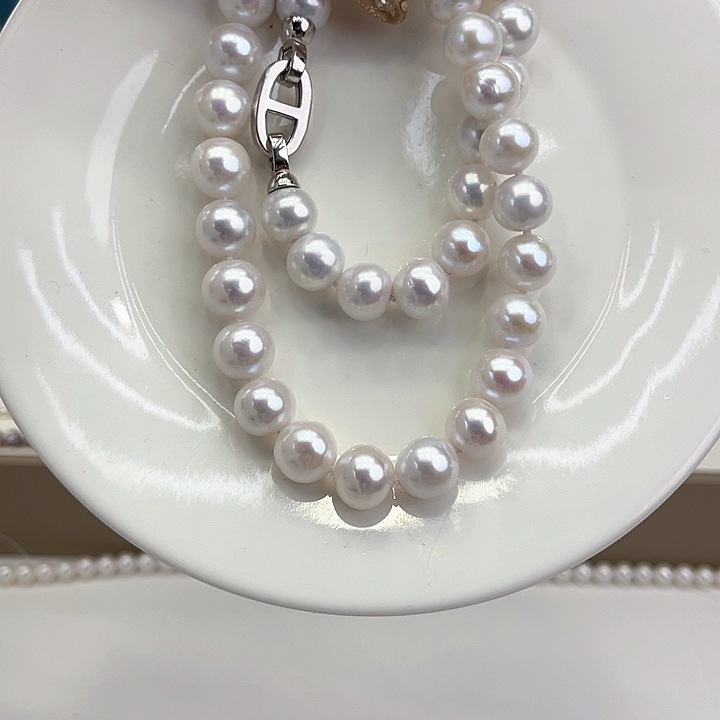 淡水珍珠颈饰银S925镶嵌12极光炫彩高品