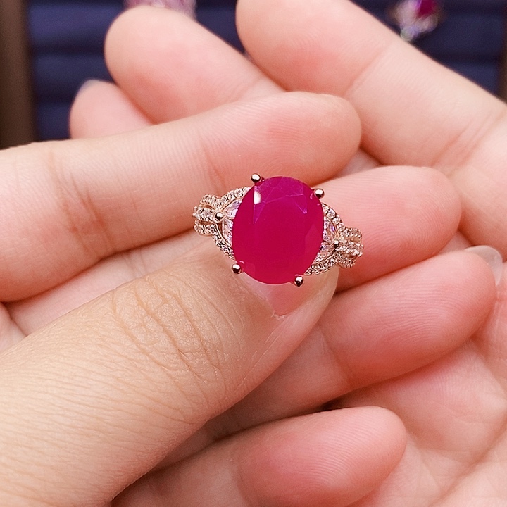 银S925镶嵌红宝石戒指