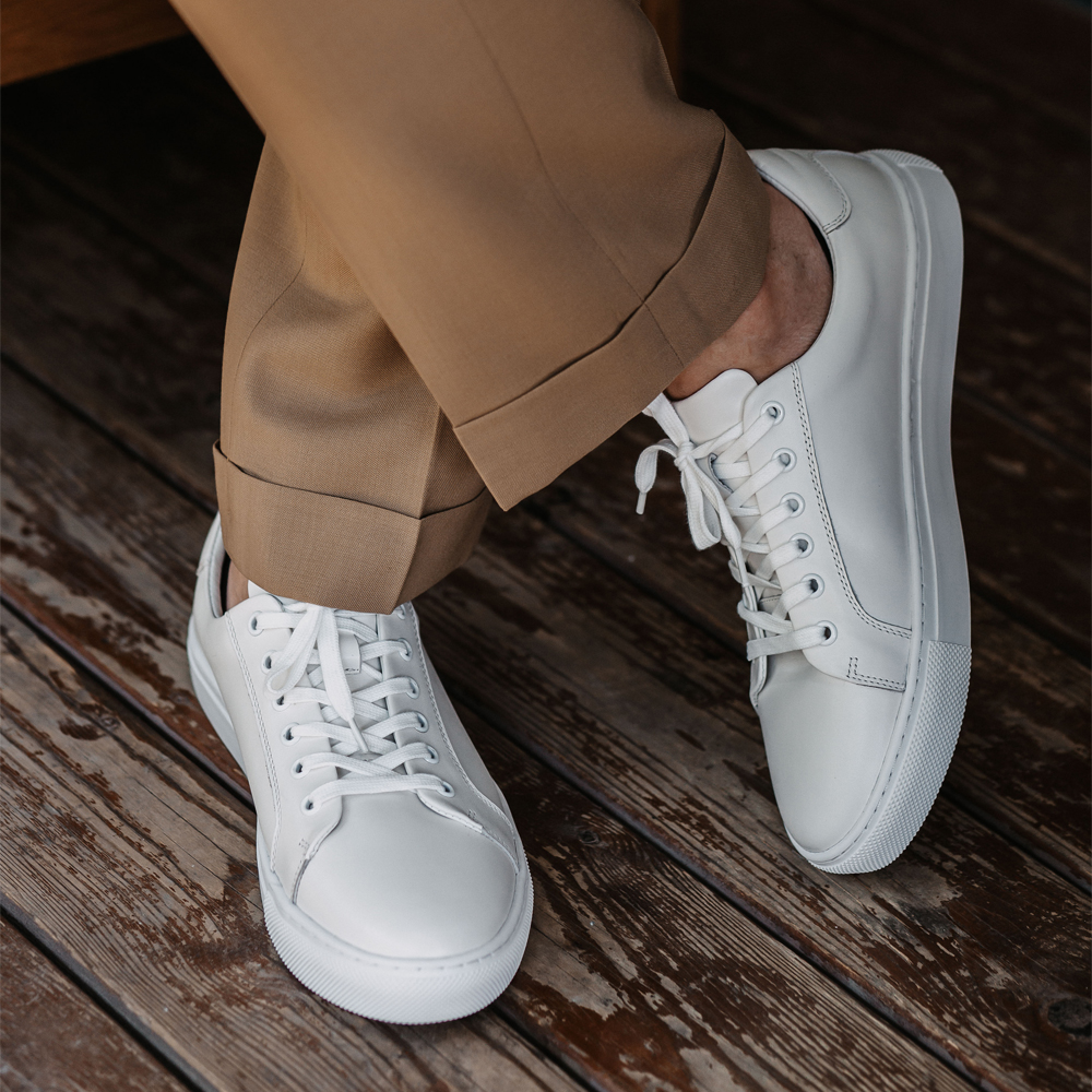 Hawk DK全真皮小白鞋男鞋透气2025新款经典白色商务皮面板鞋情侣