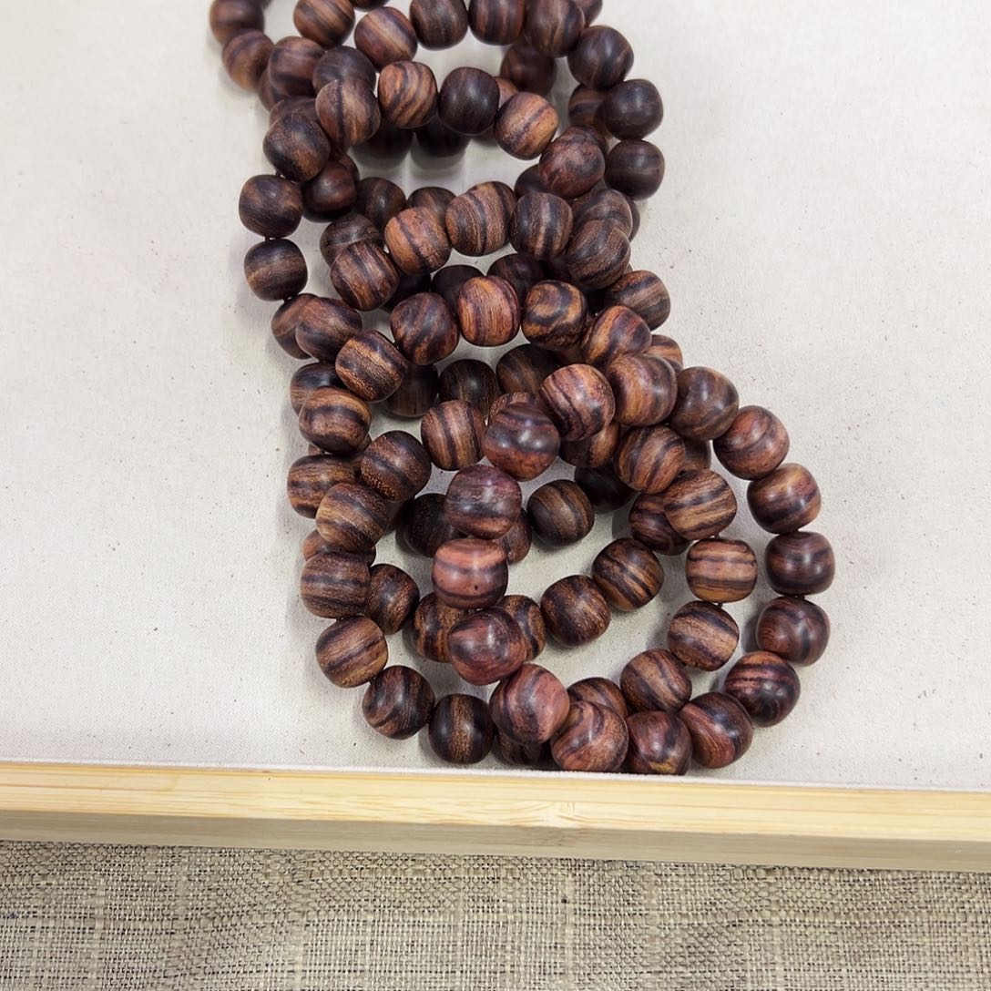 手串/手链黄花梨/降香黄檀14mm桶珠粗抛无胶无腊