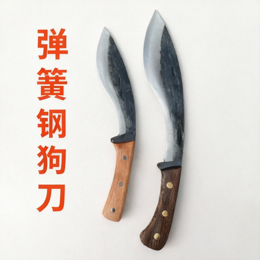 手工锻打户外清排障狗腿刀锋利露营劈柴农用砍树枝弹簧钢