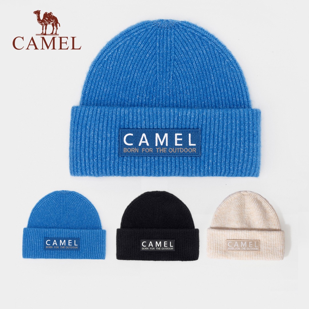 骆驼针织帽2025秋冬季女经典百搭显脸小男女户外保暖毛线帽子6033