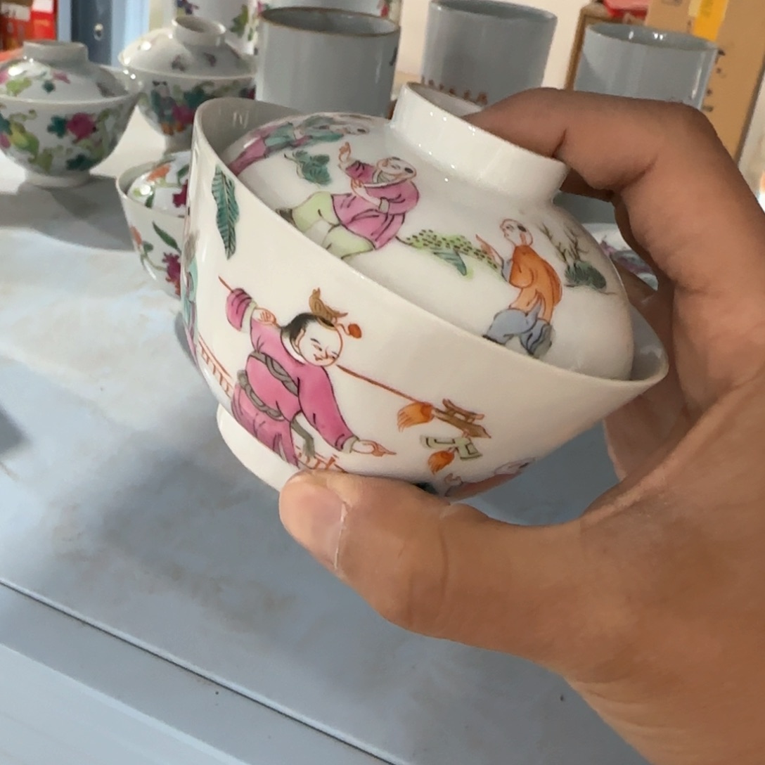 瓷片摆件手绘瓷器全部处理