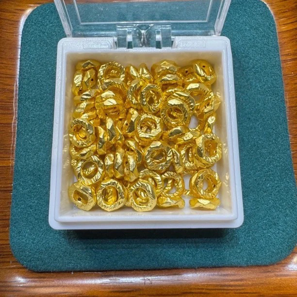 足金999素金5D硬金7mm盘缠圈隔片(此订单10个发)