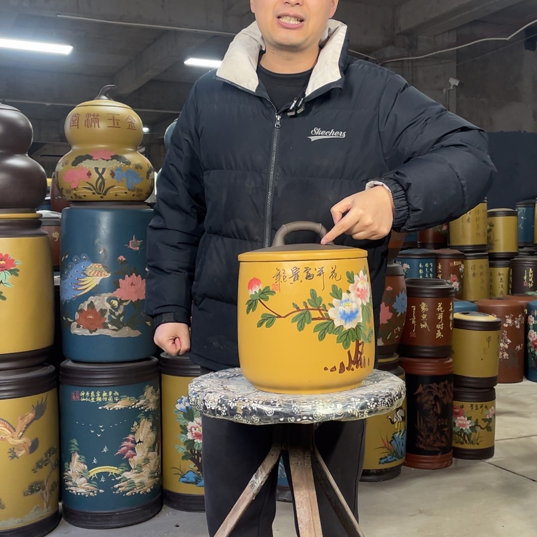 宜兴原矿紫砂茶叶罐