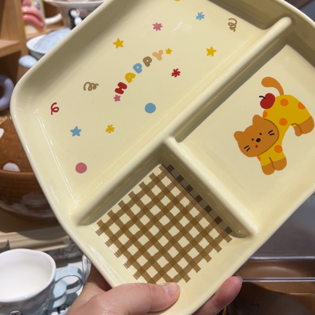 小猫分餐盘陶瓷可爱