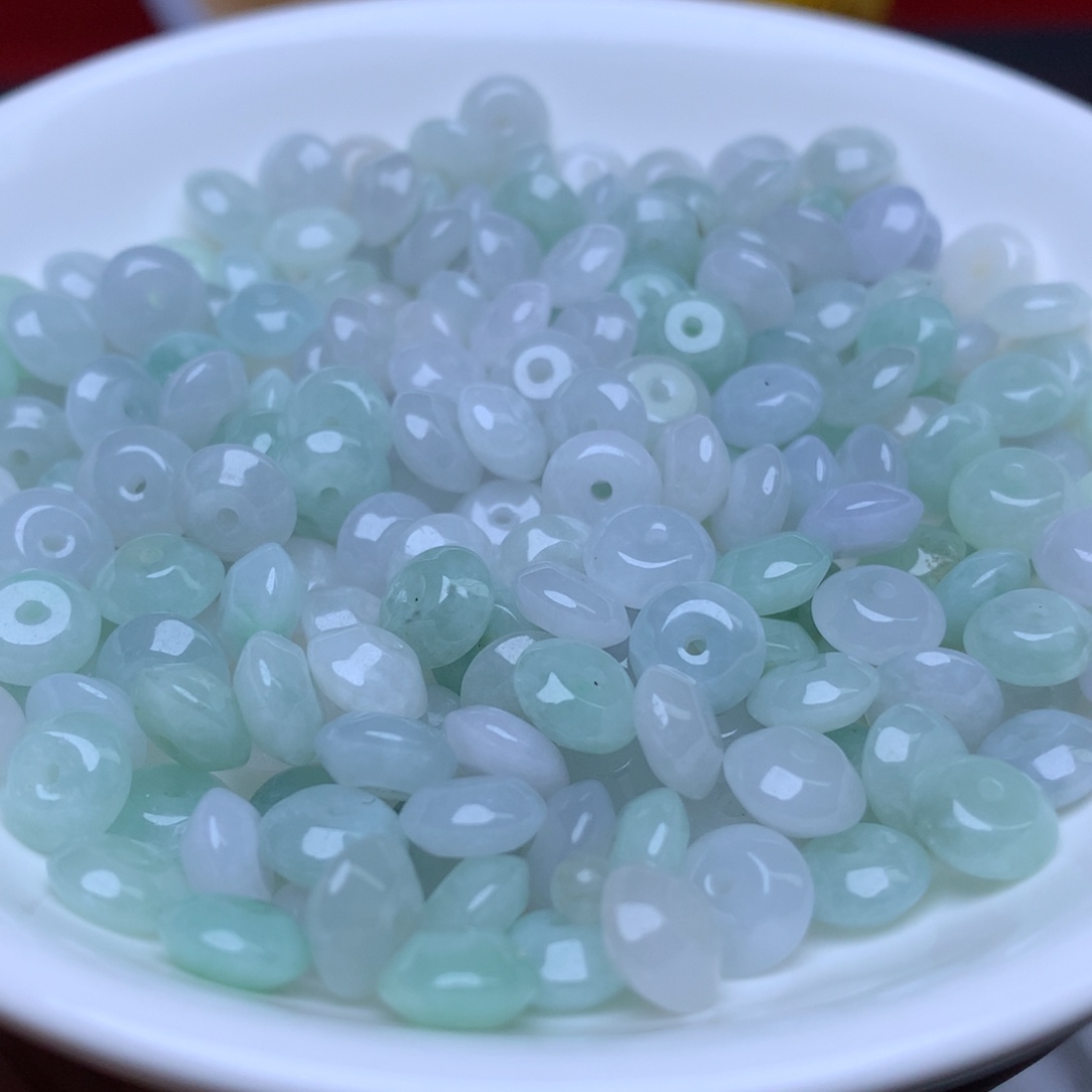 【闪购商品】翡翠手链未镶嵌卡3.6乘7.6冰鼓珠40个