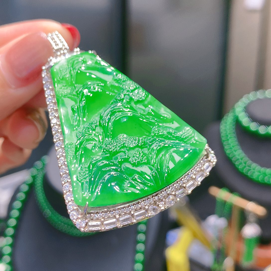 翡翠颈饰银S925镶嵌6甄选qj