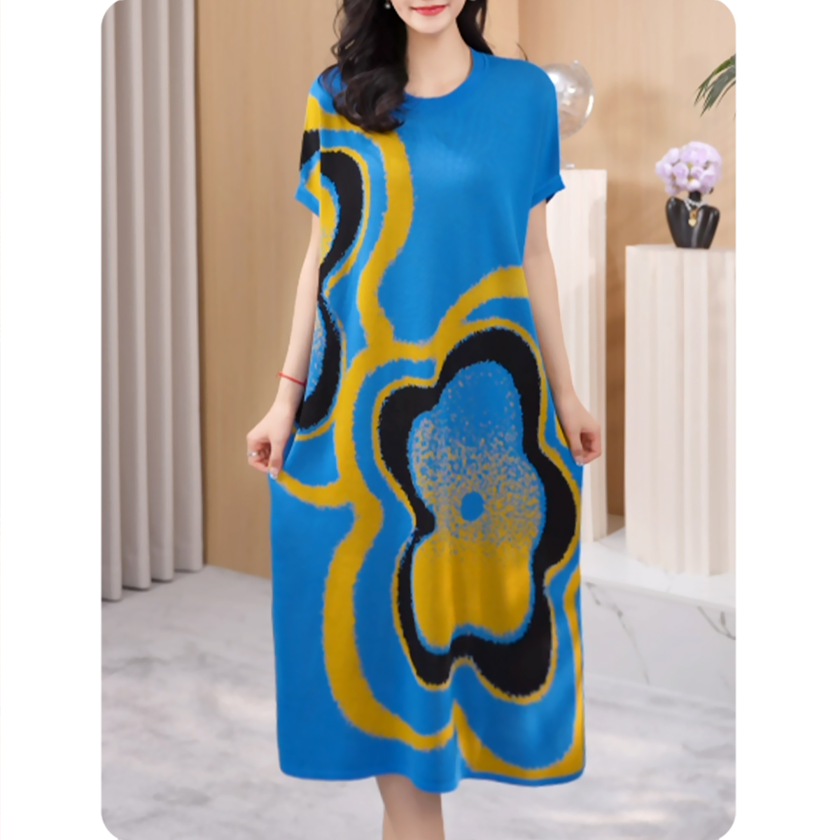 [[TL2]雾蕊新品女士宽松连衣裙中长款休闲女装2ZL0125535