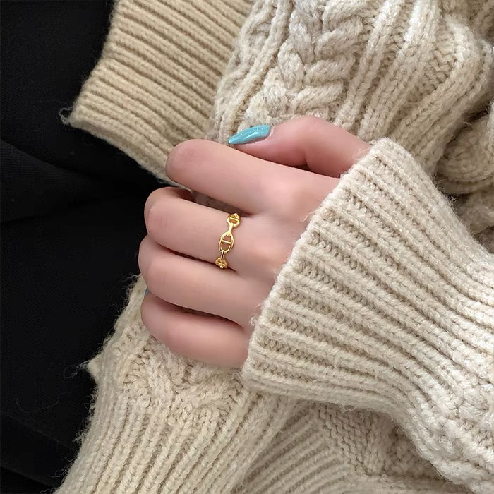 铜合金戒指 日韩风猪鼻子戒指网红同款福利款