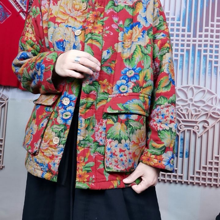 顺***然901做旧黄花花棉衣