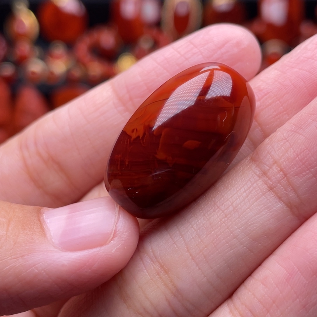 南红玛瑙未镶嵌珠宝奇石桶珠吊坠