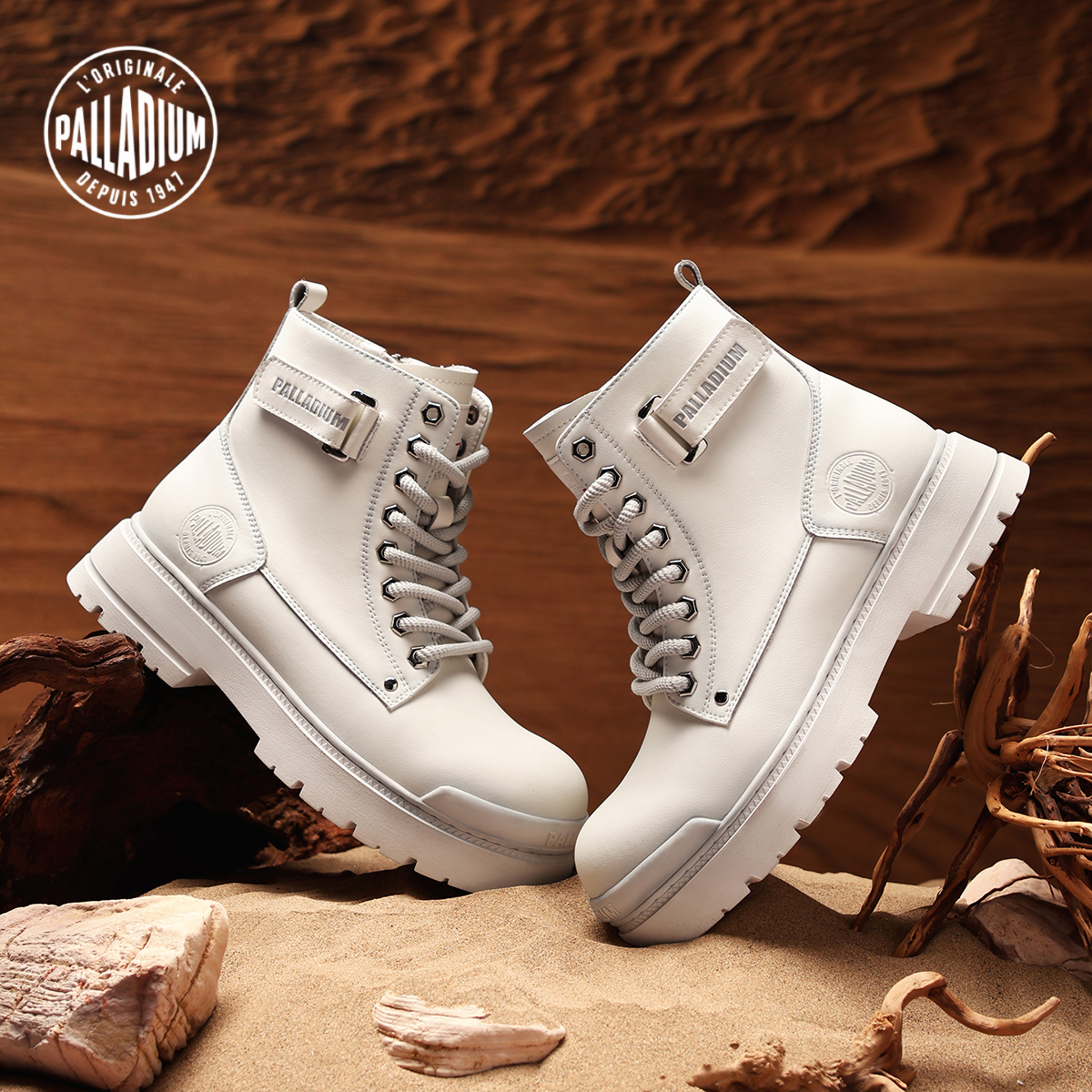 PALLADIUM/帕拉丁男款英伦风高帮马丁靴2025时尚轻奢工装靴74939