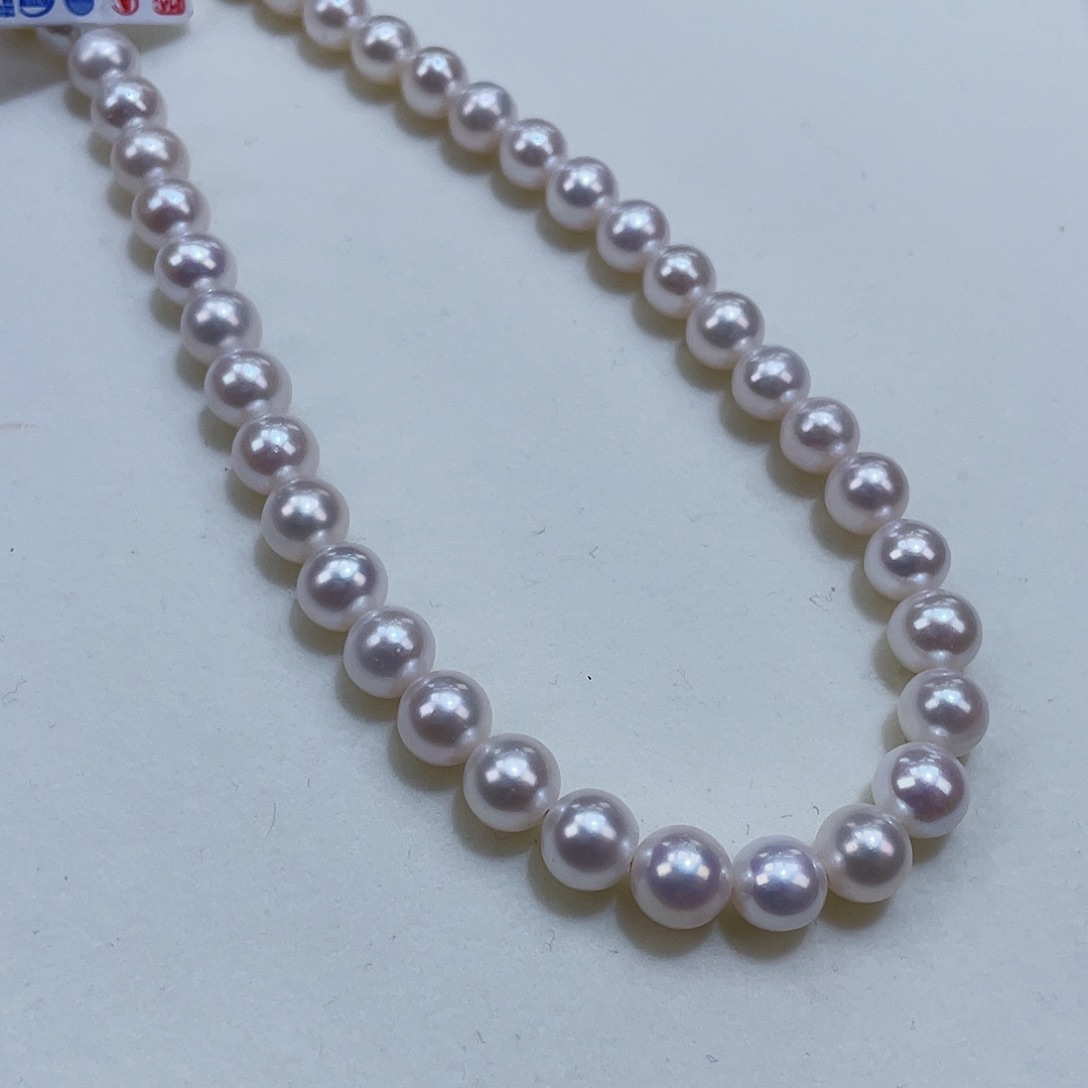 淡水珍珠颈饰银S925镶嵌8-9mm正圆爆亮无暇毕业
