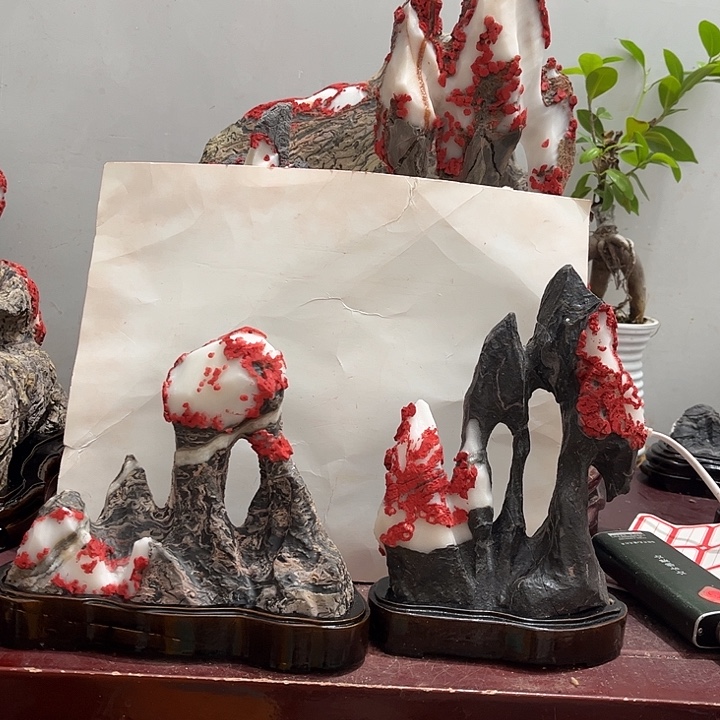 抖***摇石材灵璧白灵石摆件