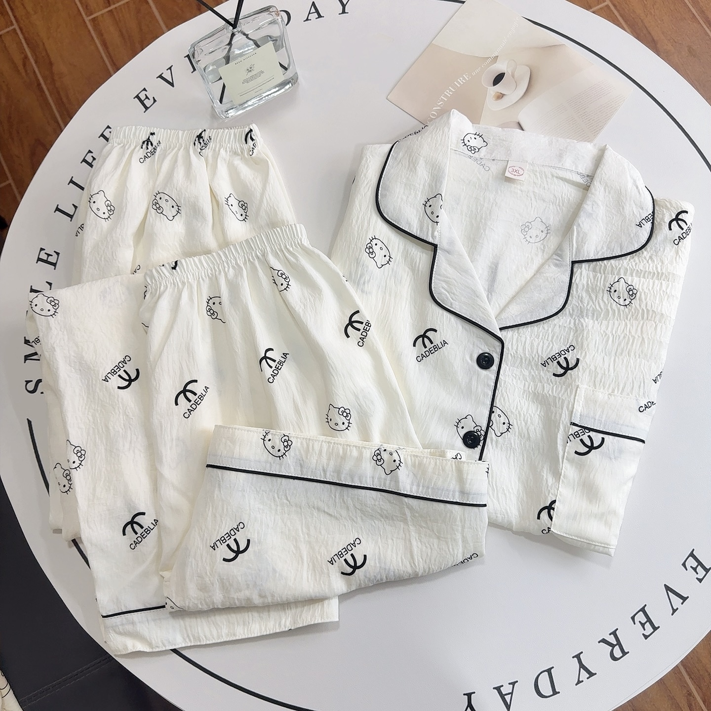 三件套/云朵棉2025年新款短袖睡衣女夏季可爱少女卡通宽松家居服