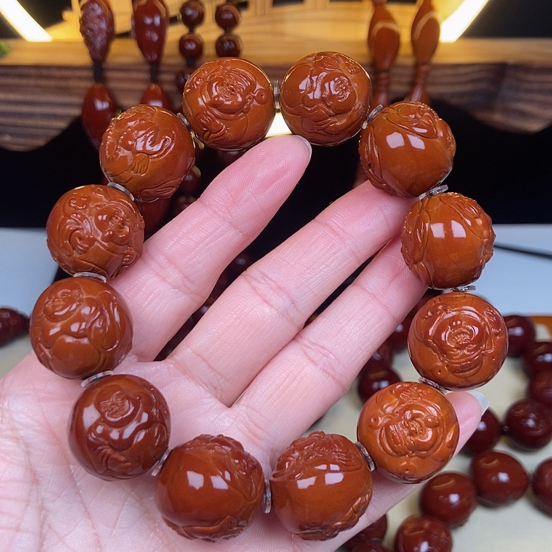 橄榄核吊坠厚****事财神弥勒