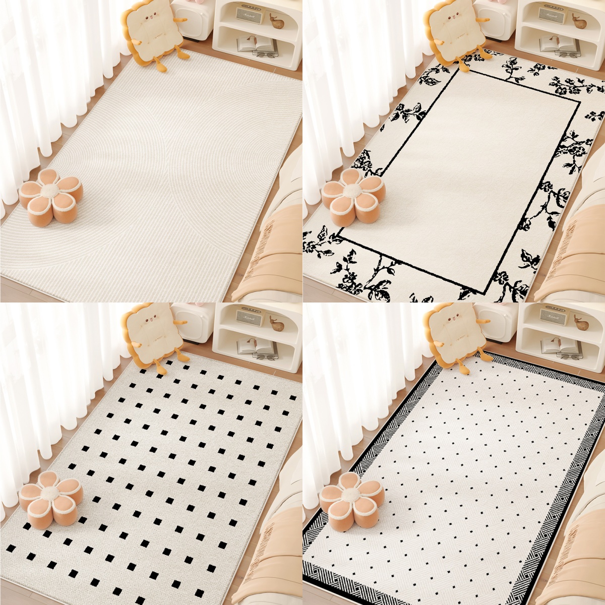 马年现代简奢卧室床边毯年货节好物隔水隔污地毯客厅抗螨茶几地毯