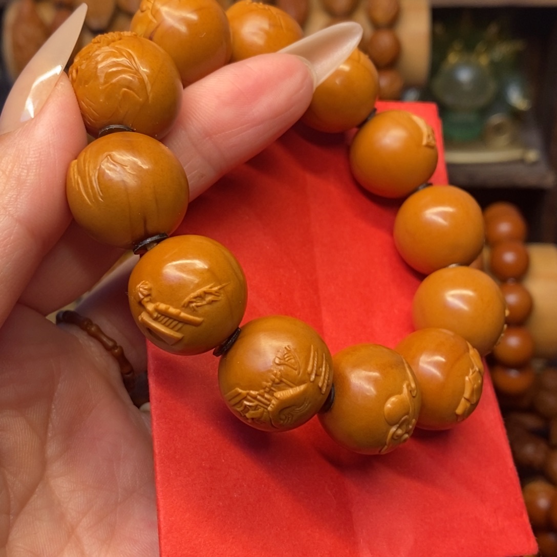 手串/手链橄榄核正圆山水