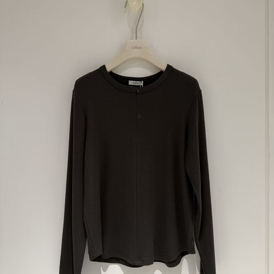 Echoes秋季简约百搭纯色半高领修身针织打底衫L061