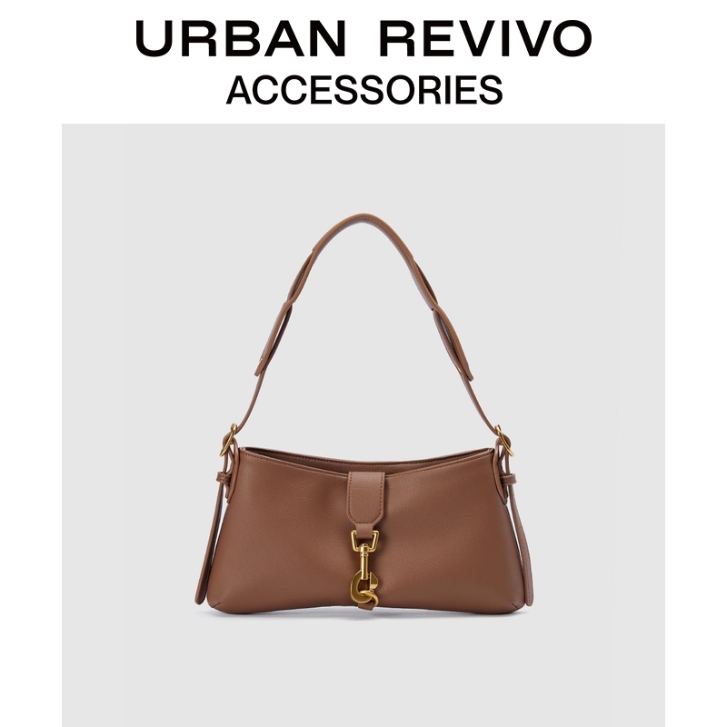 【HOT】URBAN REVIVO2025秋季新款女士扣饰法棍单肩包UAWB50206
