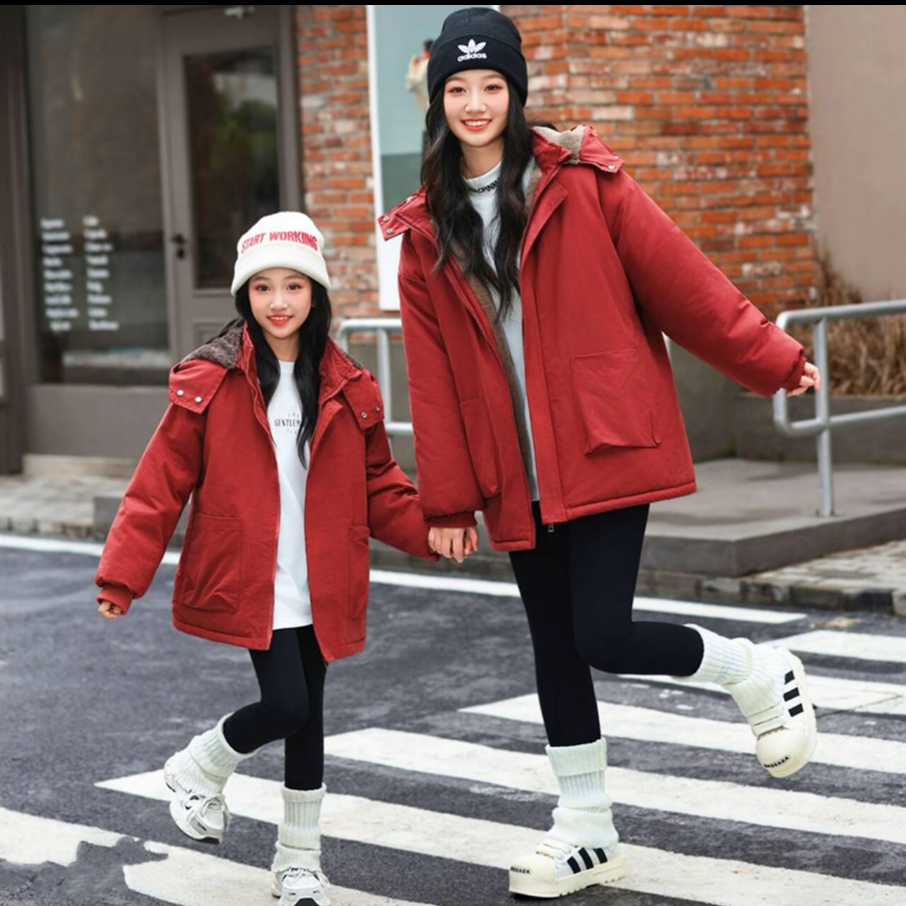 【升级版】亲子装2025冬季新款加绒加厚时髦洋气百搭韩版棉服