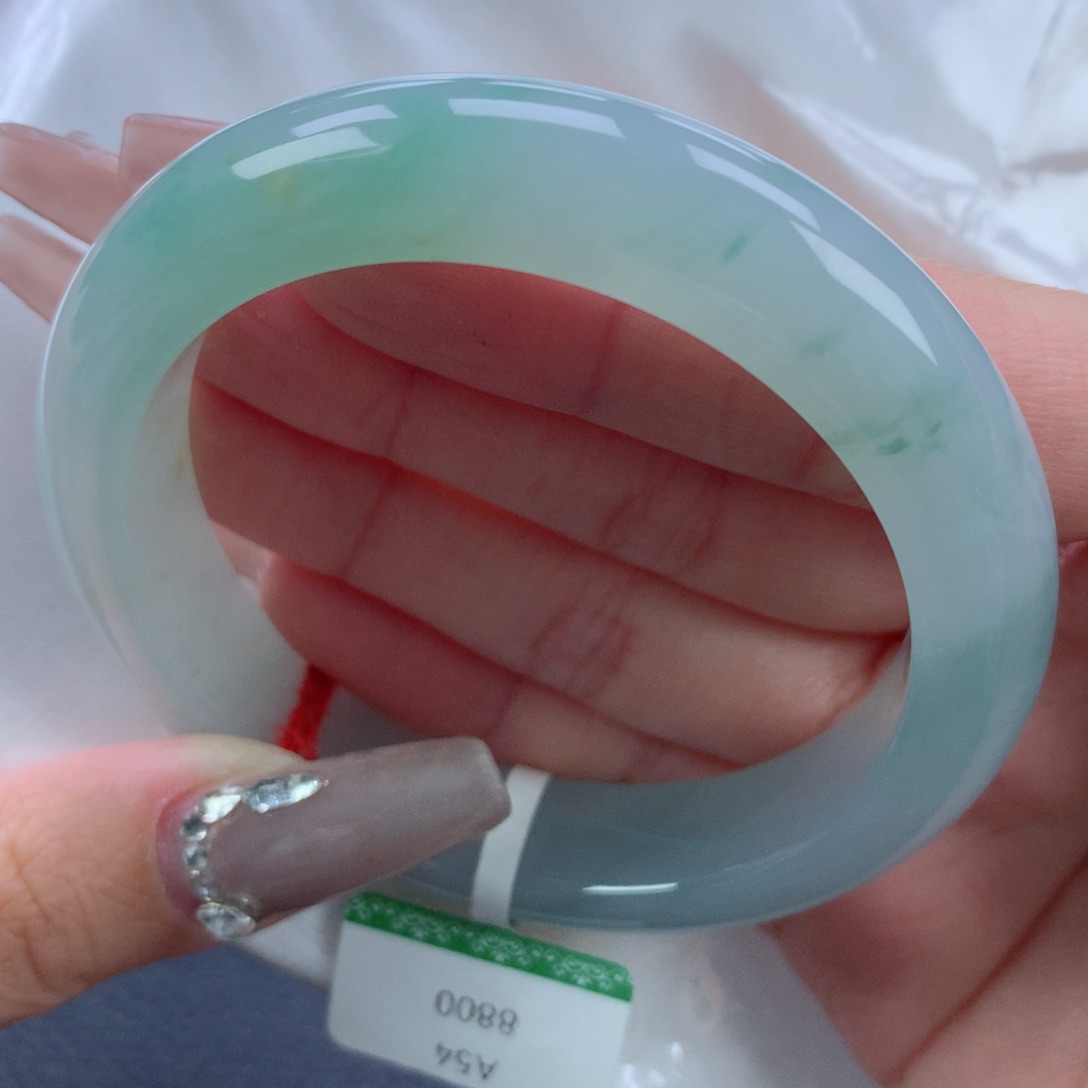 翡翠手镯未镶嵌5455正圈