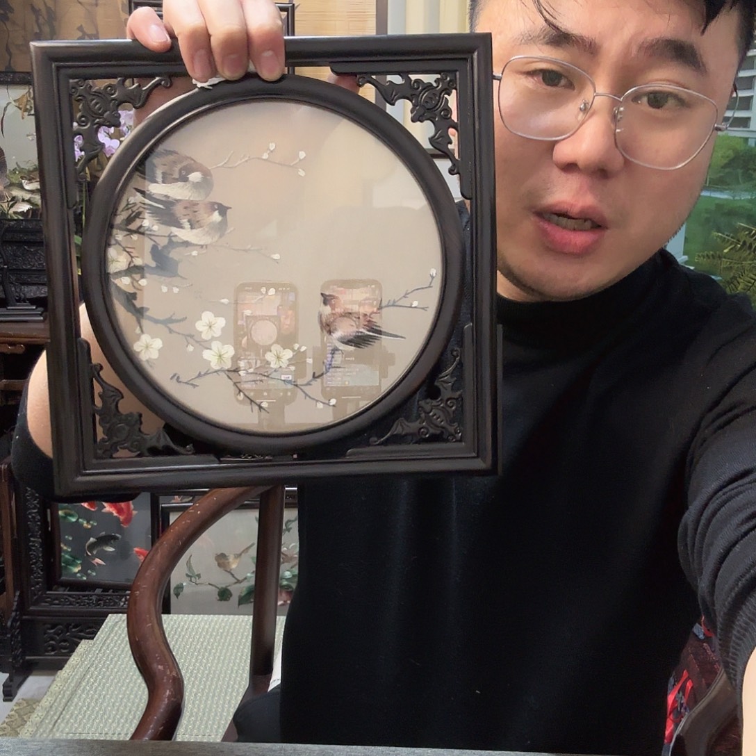 织绣纯手工苏绣花鸟图
