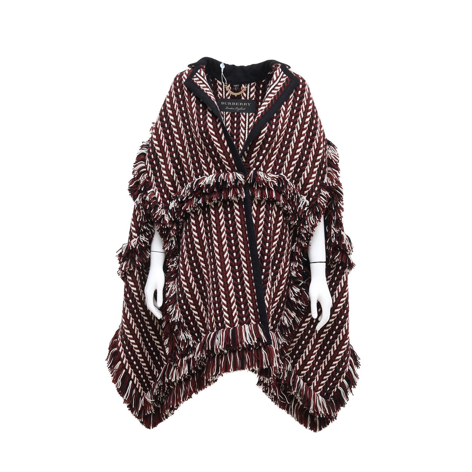 99新 BURBERRY/博柏利 羊毛大斗篷披肩外套 拼色 羊毛 P234039405