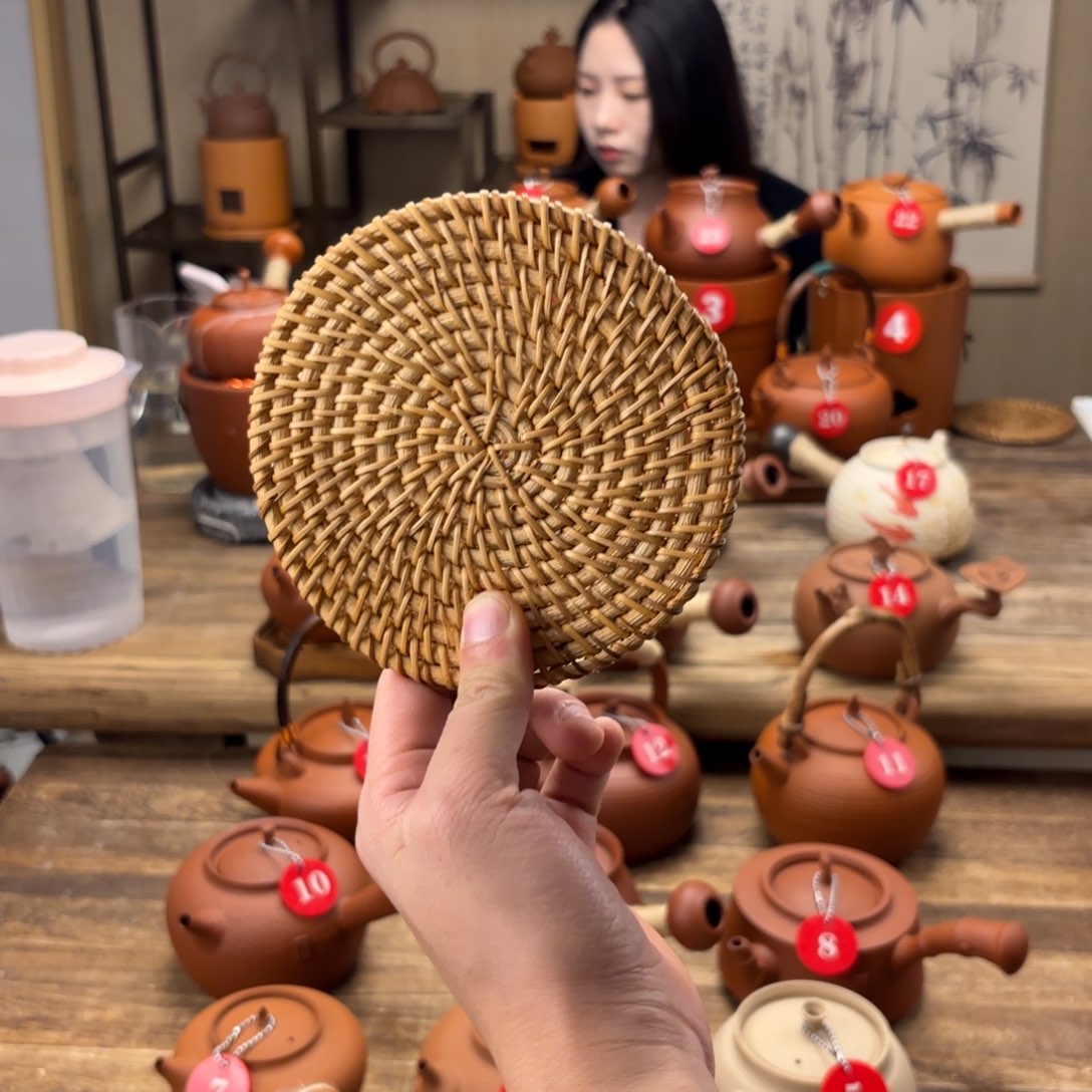煮水煮茶甘甜 潮州砂铫壶 搭藤垫